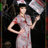 Halloween Disfraz de Horror Traje de Zombi Enfermera Cosplay Enfermera Sangrienta Fantasma Traje para Adultos Femenino