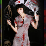 Halloween Disfraz de Horror Traje de Zombi Enfermera Cosplay Enfermera Sangrienta Fantasma Traje para Adultos Femenino