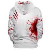 Salpicadura de Sangre Sudadera con Capucha Hip Hop Cosplay Horror Halloween Sudadera Estampada Unisex