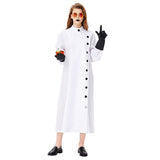Halloween Disfraz Chaqueta Blanca de Laboratorio de Manga Larga Cosplay para Adultos Femenino