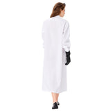 Halloween Disfraz Chaqueta Blanca de Laboratorio de Manga Larga Cosplay para Adultos Femenino