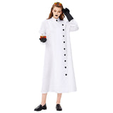 Halloween Disfraz Chaqueta Blanca de Laboratorio de Manga Larga Cosplay para Adultos Femenino