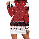 Navidad Christmas Deadpool Cosplay Sudadera Estampada con Capucha Sudadera Larga para Femenino