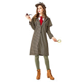 Sherlock Holmes Cosplay Halloween Carnaval Traje Conjunto de Fiesta Traje para Adultos Femenino