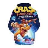 Crash Bandicoot Cosplay Sudadera Casual de Manga Larga Sudadera con Capucha Unisex