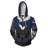 Valorant Sova Cosplay Sudadera Estampada con Cremallera y Capucha Unisex