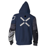 Valorant Sova Cosplay Sudadera Estampada con Cremallera y Capucha Unisex