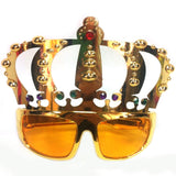 Novedad Gafas de Sol con Corona Marco de Diamantes Dorados de Imitación Gafas para Fiesta Accesorios