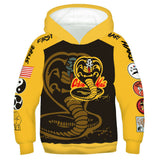 Cobra Kai Cosplay Sudadera de Manga Larga Sudadera Estampada con Capucha Ropa Casual para Niños