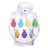Huevos de Pascua Sudadera Blanca con Capucha de Manga Larga para Adultos Unisex