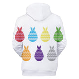 Huevos de Pascua Sudadera Blanca con Capucha de Manga Larga para Adultos Unisex