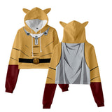 ONE PUNCH-MAN Sudadera con Capucha con Cordón de Orejas de Gato Saitama Cosplay Sudadera para Femenino