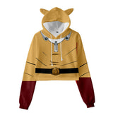 ONE PUNCH-MAN Sudadera con Capucha con Cordón de Orejas de Gato Saitama Cosplay Sudadera para Femenino