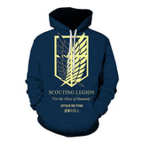 Attack on Titan Ataque a Los Titanes Cosplay Sudadera de Manga Larga Sudadera con Capucha Unisex