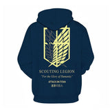 Attack on Titan Ataque a Los Titanes Cosplay Sudadera de Manga Larga Sudadera con Capucha Unisex
