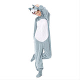 Halloween Animal Cosplay Mono de Lobo de Escenario o Pijama para Adultos Femenino