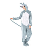 Halloween Animal Cosplay Mono de Lobo de Escenario o Pijama para Adultos Femenino