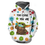 The Mandalorian Sudadera Baby Yoda Sudadera Estampada de Manga Larga Sudadera con Capucha Unisex