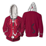 Beelzebub Cosplay Sudadera Videojuego Helltaker Sudadera Estampada con Cremallera y Capucha Unisex