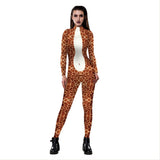 Halloween Disfraz de Animal Mono de Jirafa Cosplay para Adultos Femenino