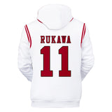Anime SLAM DUNK Kaede Rukawa Sudadera Cosplay Navidad Fiesta 3D Impreso Casual