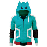 Midoriya Izuku Traje de Batalla Cosplay Sudadera My Hero Academia Sudadera con Cremallera Unisex