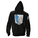 Attack on Titan Ataque a Los Titanes Temporada Final Survey Corps Cosplay Sudadera Estampada con Cremallera Uisex