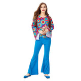 Halloween Retro Los Años 70 Hippie Disfraz Halloween Traje Conjunto para Adultos Femenino