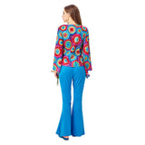 Halloween Retro Los Años 70 Hippie Disfraz Halloween Traje Conjunto para Adultos Femenino