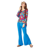 Halloween Retro Los Años 70 Hippie Disfraz Halloween Traje Conjunto para Adultos Femenino