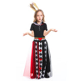 Halloween Cosplay Reina del Póker Vestido de Manga Corta de Fiesta para Niñas