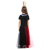 Halloween Cosplay Reina del Póker Vestido de Manga Corta de Fiesta para Niñas