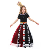 Halloween Cosplay Reina del Póker Vestido de Manga Corta de Fiesta para Niñas