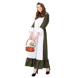 Halloween Disfraz Vestido Largo Tradicional de Criada Cosplay de Fiesta para Adultos Femenino