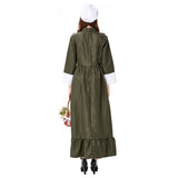 Halloween Disfraz Vestido Largo Tradicional de Criada Cosplay de Fiesta para Adultos Femenino