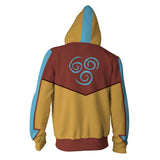 Avatar: La Leyenda de Aang Avatar: The Last Airbender Cosplay Aang Sudadera Estampada con Cremallera Unisex