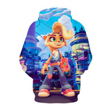 Crash Bandicoot Cosplay Sudadera Casual de Manga Larga Sudadera con Capucha Unisex