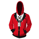 Kakegurui Jabami Yumeko Cosplay Sudadera 3D Impreso Sudadera con Cremallera Unisex