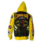 Cobra Kai Cosplay Sudadera de Manga Larga Sudadera Estampada con Cremallera Ropa Deportiva Unisex