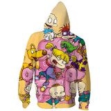 Anime Rugrats in Paris Sudadera Cosplay Navidad Fiesta 3D Impreso Casual Con Cremallera