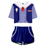 TV Stranger Things 3 Robin Cosplay Camiseta Pantalón 3D Impreso Casual Deportivo Traje Conjunto