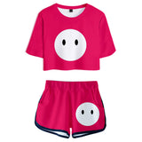 Fall Guys: Ultimate Knockout Cosplay Top y Pantalones Cortos Ropa Casual de Verano 2 Piezas para Femenino