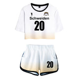 Haikyuu!! Kageyama Tobio Schweiden Adlers Cosplay Top y Pantalones Cortos Ropa 2 Piezas para Femenino