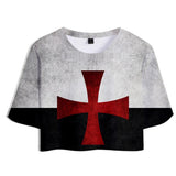 Knights Templar Caballeros Templarios Cosplay Top y Pantalones Ropa Casual de Verano 2 Piezas para Femenino