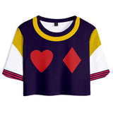 HUNTER×HUNTER Hisoka Cosplay Top y Pantalones Cortos 2 Piezas Ropa de Verano para Femenino