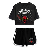 TV Stranger Things Hellfire Club Cosplay Camiseta Pantalón 3D Impreso Casual Deportivo Traje Conjunto