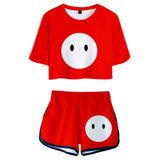 Fall Guys: Ultimate Knockout Cosplay Top y Pantalones Cortos Ropa Casual de Verano 2 Piezas para Femenino