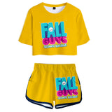 Fall Guys: Ultimate Knockout Top y Pantalones Ropa Casual 2 Piezas de Verano para Femenino