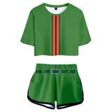 HUNTER×HUNTER Gon Freecss Cosplay Top y Pantalones Cortos 2 Piezas Ropa Casual de Verano para Femenino
