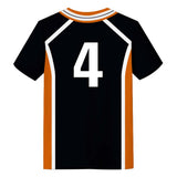 Haikyuu!! Camiseta Karasuno Escuela Secundaria Away Uniforme de Equipo Nishinoya Yuu Cosplay Camiseta Casual Unisex
